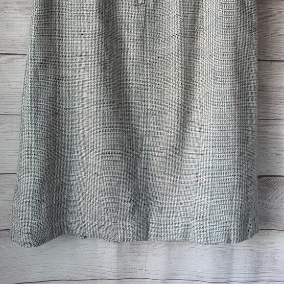 Vintage Gilmor Gray Plaid Skirt Pleated Detail Knee Length Size 11/12 - Picture 7 of 16